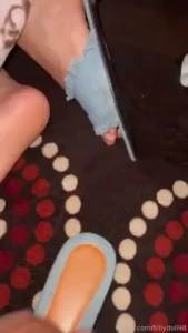 My sweaty stinky feet removed from my well worn flats while i sleep part 13