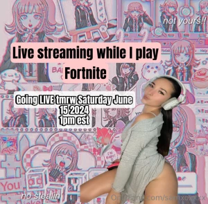 Going live tmrw amp i can t waittt playing fornite it s going to be a