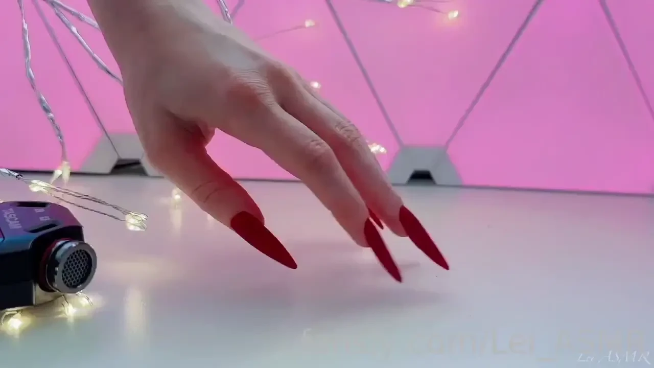 Exclusive asmr red long nails a very unexpected extra video and a very 
