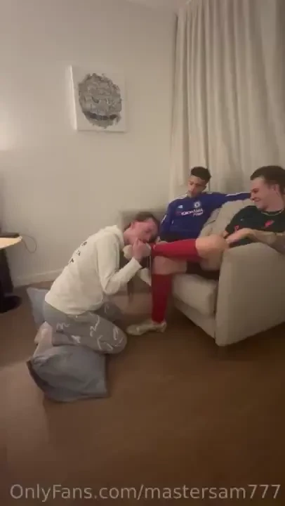 Just look how much fun he s having with not one but two sets of footy 