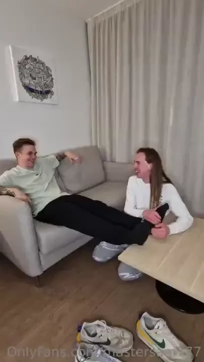 Letting him get the best experience in my stinky sweaty feet he 