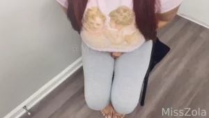 Decided to wet these gray leggings while sitting down it s something