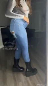 Watch me wet rewet my sexy jeans and boots i was so desperate in the