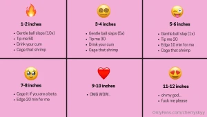 Comment the emoji of your size and do the tasks like a good boy for