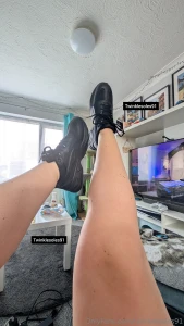 For the shoes sneaker leg lovers can t resist showing of an early bday