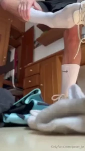 The mean giant jock caught you sniffing his dirty socks and underwear