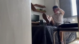 Got home feeling horny and sweaty after school and took all my clothes