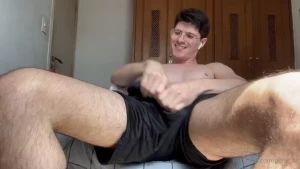 Teasing you with my big bulge and cumming on soles