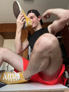 A naughty guy vs his 3 big smelly converse shoes can you try to guess