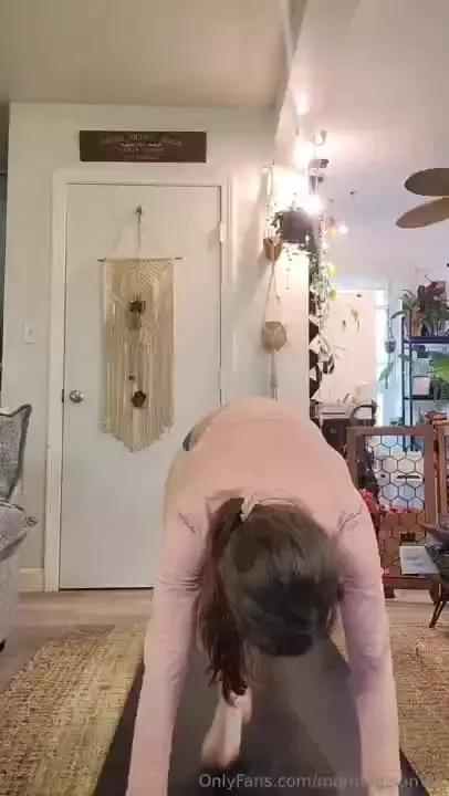 Good morning a little tease topless sun salutation this morning to 