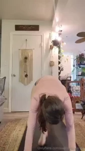 Good morning a little tease topless sun salutation this morning to