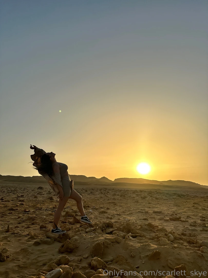 Desert sunsets are a special magic when the sky is colored in yellow 