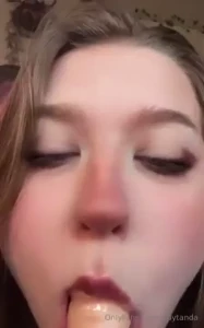 A sloppy gaggy blowjob