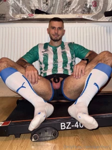 Horny pussy after home-workout in soccer socks part 2