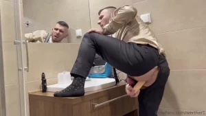 Anal masturbation after the business meeting