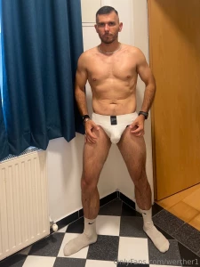 Spreading legs on white socks to expose my mancunt for you part 5