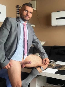 Businessman s small hard dick without cage part 4