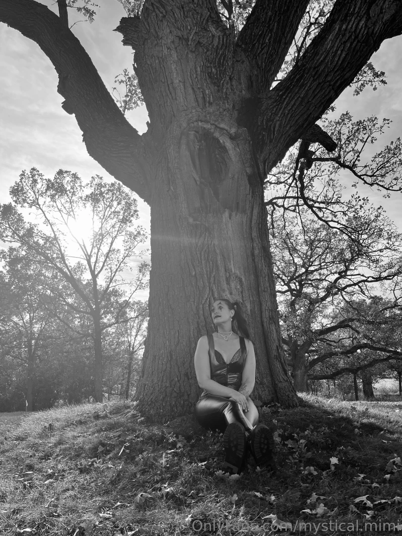 Just a happy little jester and her tree 