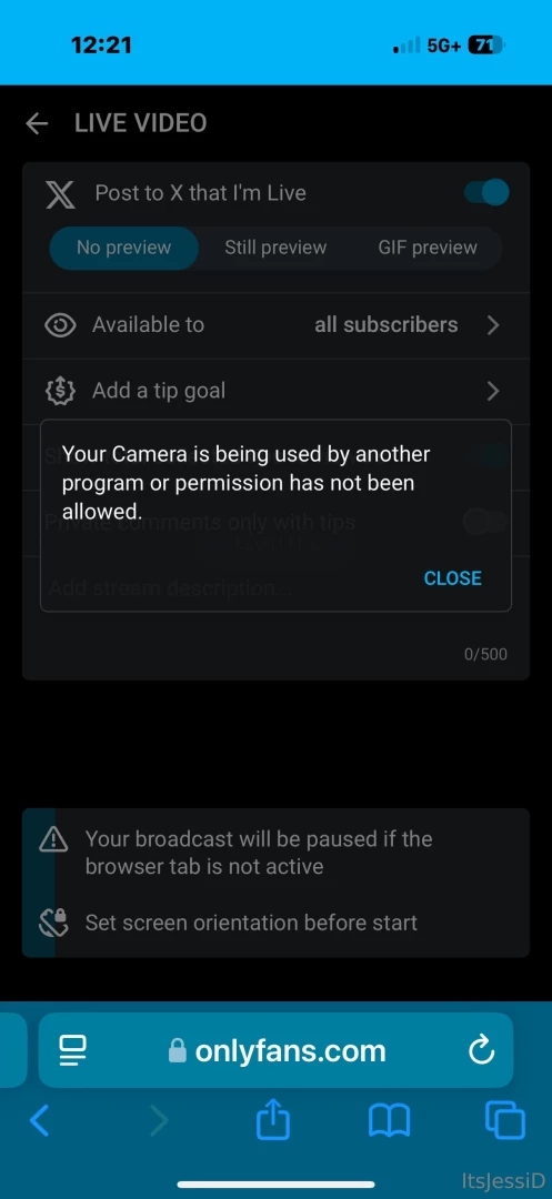 Help why can t i go live 