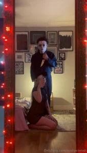 Michael myers and his black kitty show to your door on halloween night