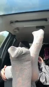 Little grey lace sock removal while i m on my roadtrip a sub bought me