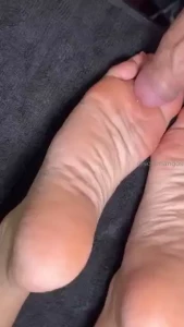After he sucked my toes he wanted to fuck my soles then he left a huge