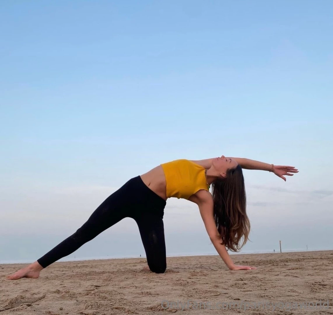 Sunset yoga vibes on the sand 