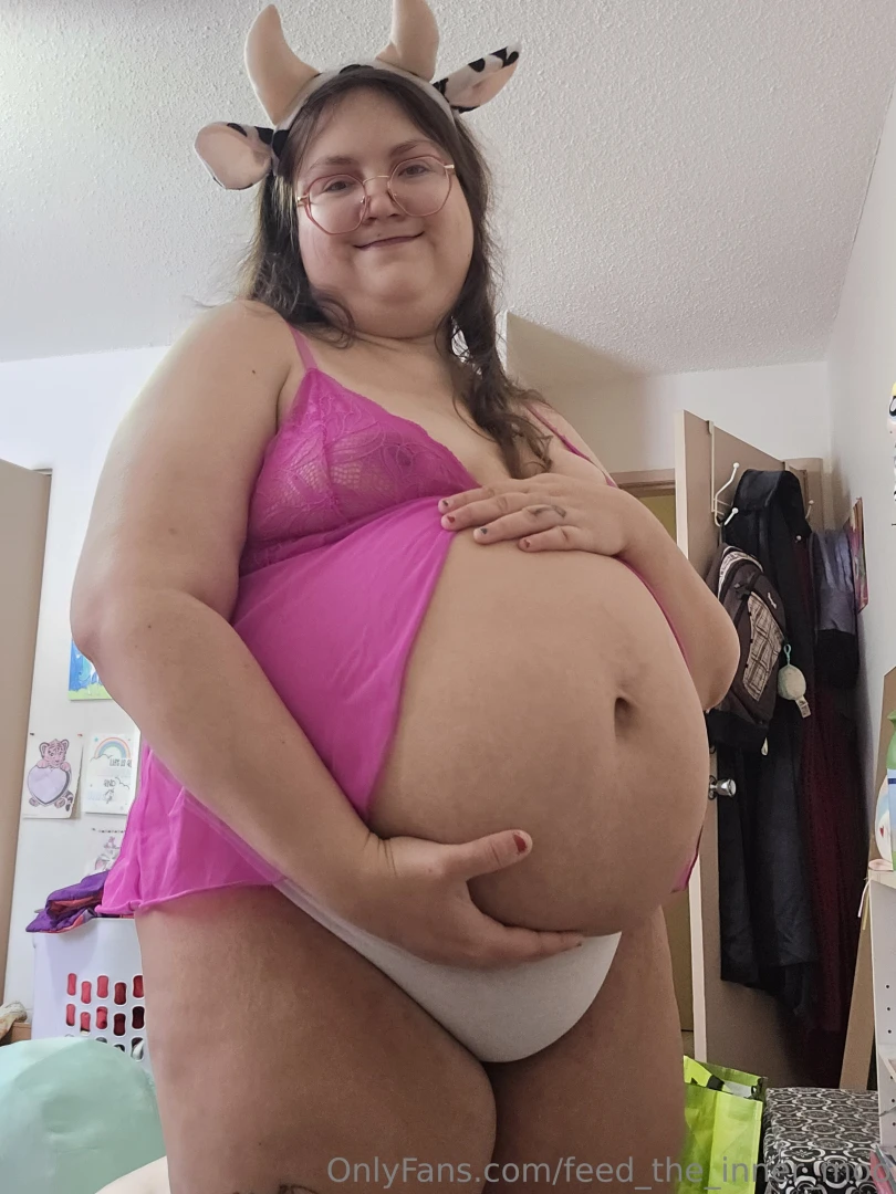Feed and fill this fat moo until she bursts out of the lingerie and part 3 