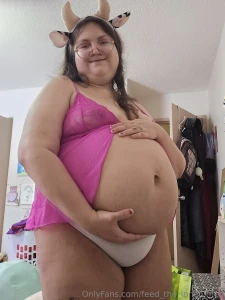 Feed and fill this fat moo until she bursts out of the lingerie and part 3