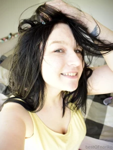 One cute smile for today i know my hair looks awful but i don t give a