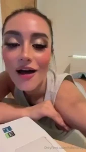 Here i imagine how you put me on a table you are behind me giving me