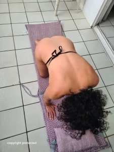 More balcony yoga but bottomless part 1