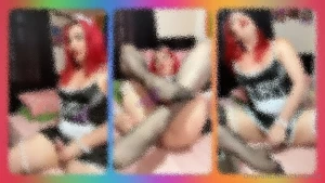 Showing feet with nylon and french maid i put on my french maid dress part 1