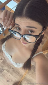 Glasses on shirt off