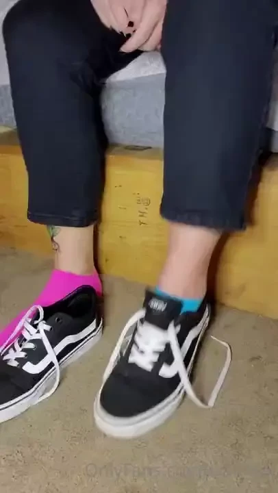 Taking off my shoes and socks 