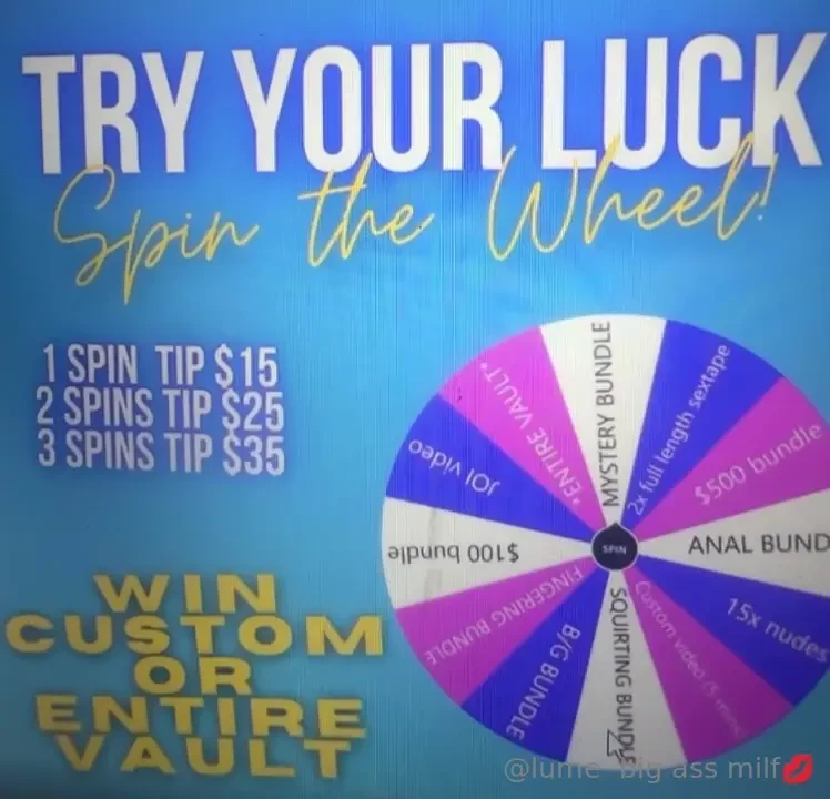 Try your luck amp spin my wheel to win my best prices i can t wait for 