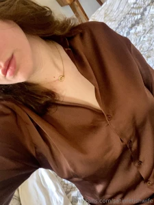 Some more photos of me in that brown silk blouse from date night last