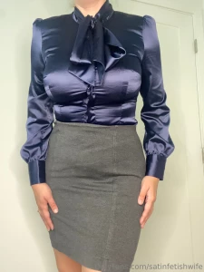 Trying on a few blue hawes amp curtis blouses for a custom which color