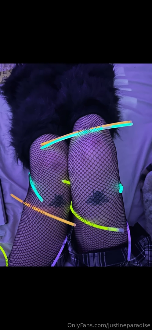 Glow sticks in the fishnets 