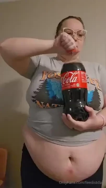 Messy slobby soda funnel chug - lots of burps spilling soda on my 