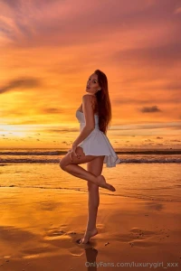 This morning light on the beach hides its secrets in a white dress part 3