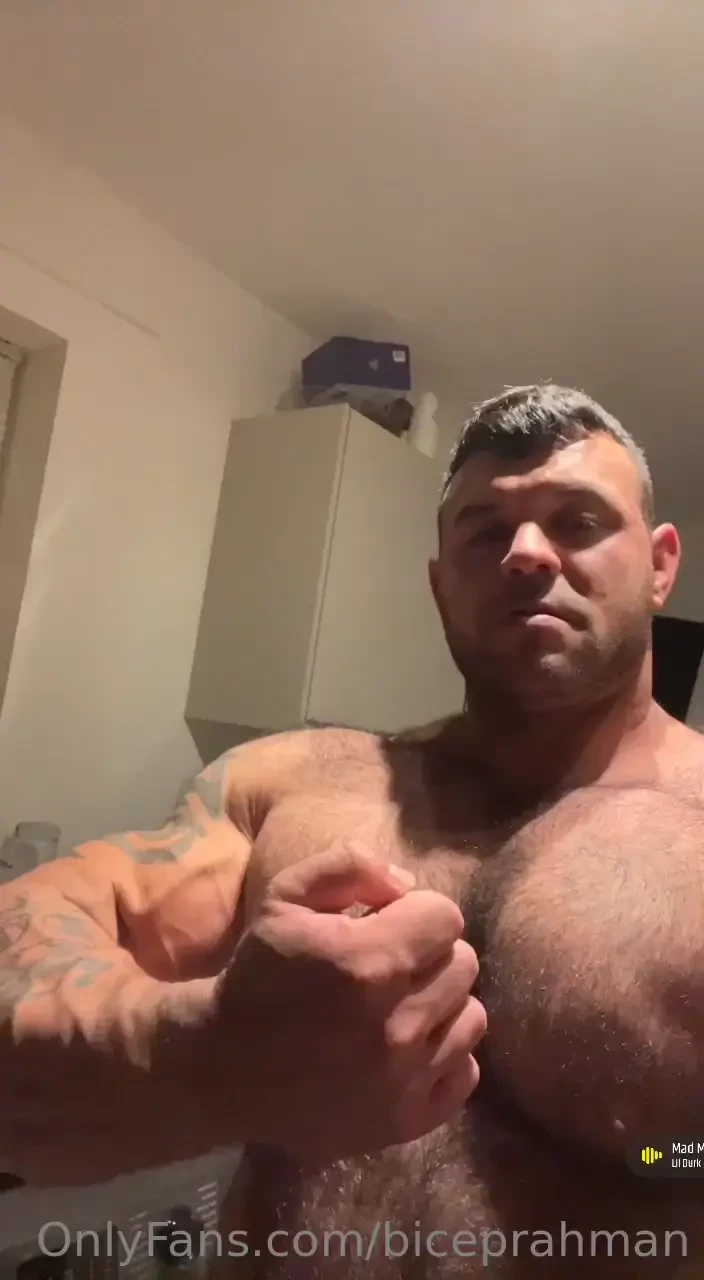 Check out a these biceps close and the body hair 