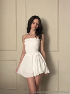 The girl in the pretty white dress