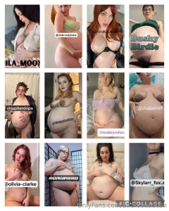 Hi my fertile little worshippers 12 swollen bellies 12 dripping wet
