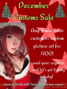 Reminder my december customs sale end s on the 31st so get your custom