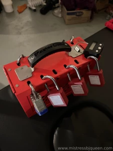 Can anyone guess where the key for my chastity subs cock cage and