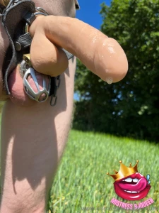 Teasing him in chastity around the house is fun but doing it outdoors part 1