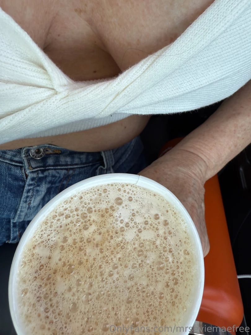 A latte and my cleavage 