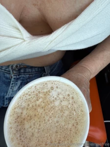 A latte and my cleavage