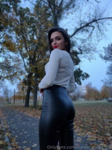 I love black leather clothes they look so good on me especially these